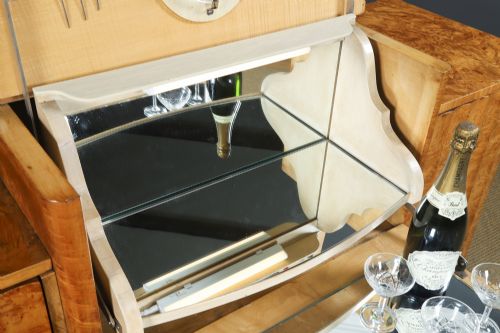 ANTIQUE ENGLISH ART DECO SATINWOOD ELECTRIC COCKTAIL DRINKS CABINET SIDEBOARD BY HARRY LOU EPSTEIN CIRCA 1930 - ADDITIONAL PHOTO 17