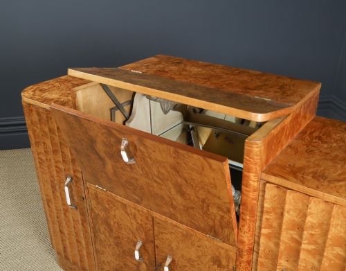 ANTIQUE ENGLISH ART DECO SATINWOOD ELECTRIC COCKTAIL DRINKS CABINET SIDEBOARD BY HARRY LOU EPSTEIN CIRCA 1930 - ADDITIONAL PHOTO 27