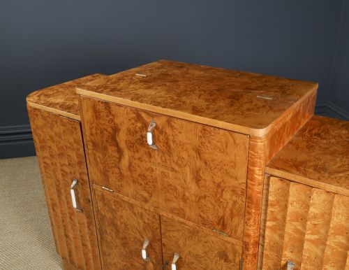 ANTIQUE ENGLISH ART DECO SATINWOOD ELECTRIC COCKTAIL DRINKS CABINET SIDEBOARD BY HARRY LOU EPSTEIN CIRCA 1930 - ADDITIONAL PHOTO 28