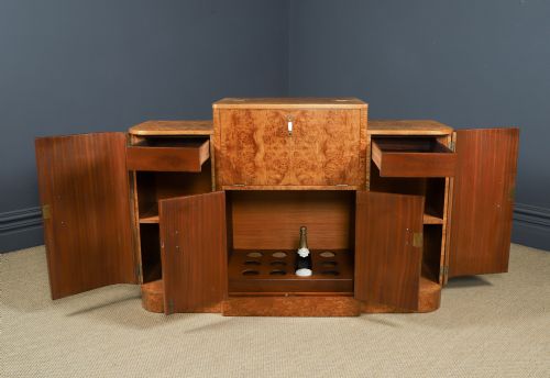 ANTIQUE ENGLISH ART DECO SATINWOOD ELECTRIC COCKTAIL DRINKS CABINET SIDEBOARD BY HARRY LOU EPSTEIN CIRCA 1930 - ADDITIONAL PHOTO 29