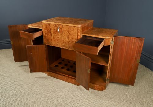 ANTIQUE ENGLISH ART DECO SATINWOOD ELECTRIC COCKTAIL DRINKS CABINET SIDEBOARD BY HARRY LOU EPSTEIN CIRCA 1930 - ADDITIONAL PHOTO 30