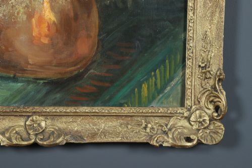 LARGE MID CENTURY BELGIUM IMPRESSIONIST OIL PAINTING PICTURE OF A FLORAL DISPLAY BY AMILE COPPIETERS CIRCA 1961 - ADDITIONAL PHOTO 5
