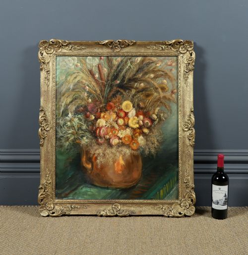 LARGE MID CENTURY BELGIUM IMPRESSIONIST OIL PAINTING PICTURE OF A FLORAL DISPLAY BY AMILE COPPIETERS CIRCA 1961 - ADDITIONAL PHOTO 19