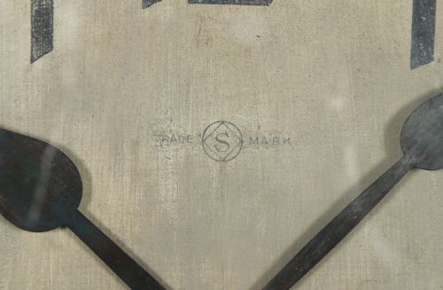 LARGE ANTIQUE JAPANESE 20 MAHOGANY TRADEMARK RAILWAY STATION SCHOOL WALL CLOCK CHIMING STRIKING - ADDITIONAL PHOTO 1