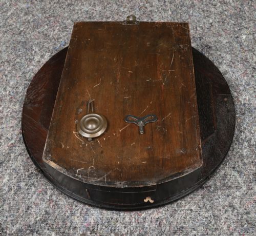 LARGE ANTIQUE JAPANESE 20 MAHOGANY TRADEMARK RAILWAY STATION SCHOOL WALL CLOCK CHIMING STRIKING - ADDITIONAL PHOTO 10