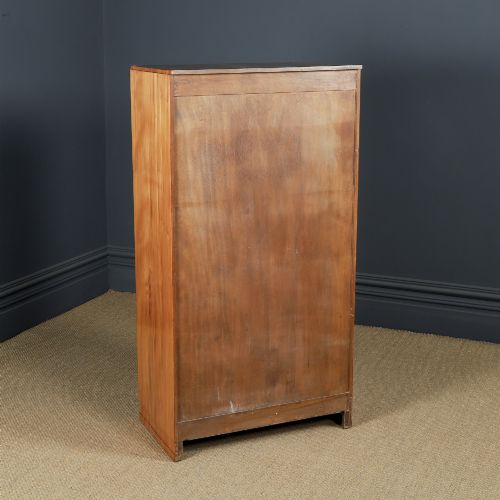 SMALL ANTIQUE ENGLISH ART DECO WALNUT TWO DOOR TALLBOY COMPACTUM ARMOIRE CIRCA 1930 - ADDITIONAL PHOTO 10