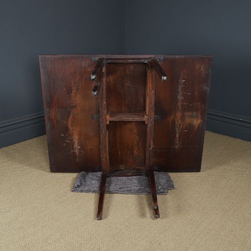 ANTIQUE ENGLISH GEORGIAN MAHOGANY DROP LEAF FOLDING CENTRE DINING TABLE CIRCA 1800 - ADDITIONAL PHOTO 12