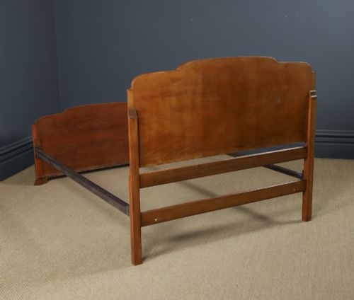 ANTIQUE ENGLISH ART DECO BURR WALNUT 4FT 6 CURVED CLOUD SHAPED DOUBLE SIZE BED CIRCA 1930 - ADDITIONAL PHOTO 12