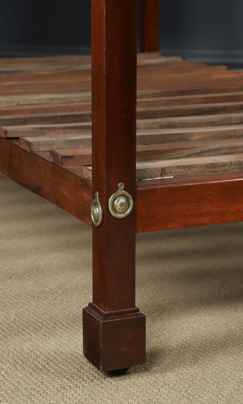 ANTIQUE ENGLISH EDWARDIAN MAHOGANY 3FT 6 LARGE SINGLE FOUR POSTER BED BY HEALS OF LONDON CIRCA 1910 - ADDITIONAL PHOTO 3