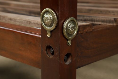 ANTIQUE ENGLISH EDWARDIAN MAHOGANY 3FT 6 LARGE SINGLE FOUR POSTER BED BY HEALS OF LONDON CIRCA 1910 - ADDITIONAL PHOTO 12