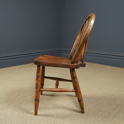 ANTIQUE ENGLISH SET OF 8 EIGHT ASH ELM WINDSOR HOOP STICK BACK KITCHEN DINING CHAIRS CIRCA 1910 - ADDITIONAL PHOTO 7