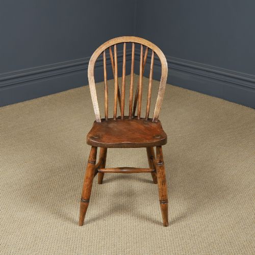 ANTIQUE ENGLISH SET OF 8 EIGHT ASH ELM WINDSOR HOOP STICK BACK KITCHEN DINING CHAIRS CIRCA 1910 - ADDITIONAL PHOTO 8