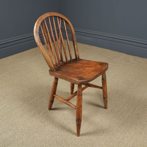 ANTIQUE ENGLISH SET OF 8 EIGHT ASH ELM WINDSOR HOOP STICK BACK KITCHEN DINING CHAIRS CIRCA 1910 - ADDITIONAL PHOTO 10