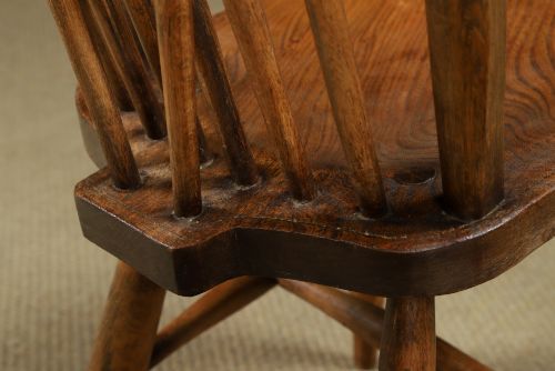 ANTIQUE ENGLISH SET OF 8 EIGHT ASH ELM WINDSOR HOOP STICK BACK KITCHEN DINING CHAIRS CIRCA 1910 - ADDITIONAL PHOTO 13
