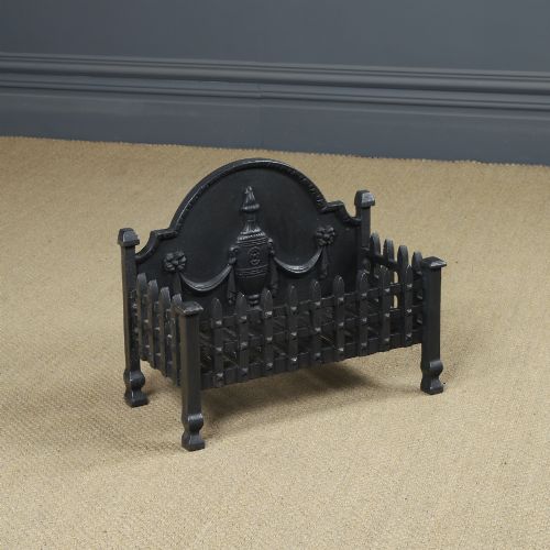ANTIQUE ENGLISH 18TH CENTURY NEO CLASSICAL RENAISSANCE STYLE CAST IRON OPEN FIRE GRATE LOG BASKET FIREPLACE CIRCA 1920 - ADDITIONAL PHOTO 2