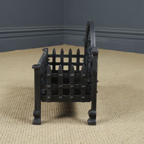 ANTIQUE ENGLISH 18TH CENTURY NEO CLASSICAL RENAISSANCE STYLE CAST IRON OPEN FIRE GRATE LOG BASKET FIREPLACE CIRCA 1920 - ADDITIONAL PHOTO 10