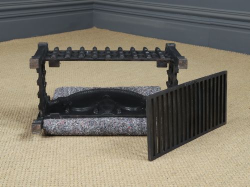 ANTIQUE ENGLISH 18TH CENTURY NEO CLASSICAL RENAISSANCE STYLE CAST IRON OPEN FIRE GRATE LOG BASKET FIREPLACE CIRCA 1920 - ADDITIONAL PHOTO 13