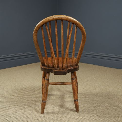 ANTIQUE ENGLISH SET OF 4 FOUR ASH ELM WINDSOR HOOP STICK BACK KITCHEN DINING CHAIRS CIRCA 1910 - ADDITIONAL PHOTO 9
