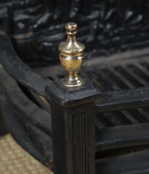 SMALL ANTIQUE ENGLISH 18TH CENTURY STYLE NEO GOTHIC CAST IRON OPEN FIRE GRATE LOG BASKET FIREPLACE CIRCA 1920 - ADDITIONAL PHOTO 5