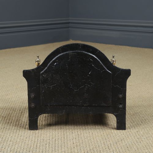 SMALL ANTIQUE ENGLISH 18TH CENTURY STYLE NEO GOTHIC CAST IRON OPEN FIRE GRATE LOG BASKET FIREPLACE CIRCA 1920 - ADDITIONAL PHOTO 12