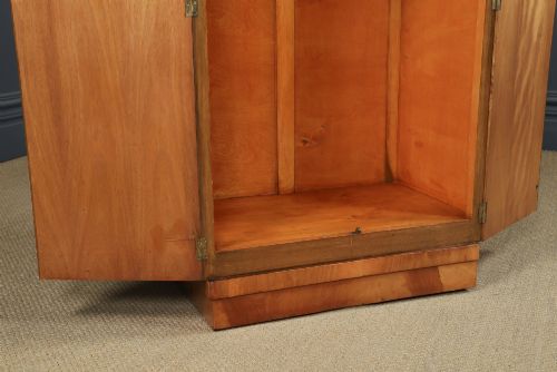 fig 4. Small Antique English Art Deco Walnut Two Door Tallboy Compactum Armoire (Circa 1930)