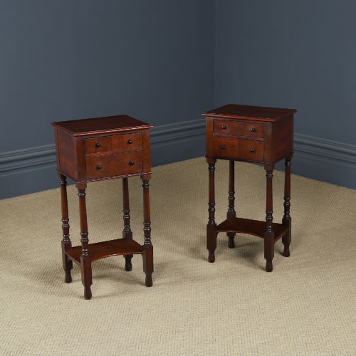 Antique Pair of Victorian Mahogany Bedside Tables (Circa 1850) - Chests / Cabinets / Nightstands (Circa 1850)