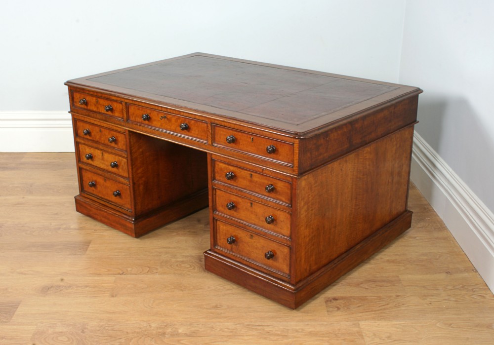 Victorian 5ft Mahogany Leather Partners Pedestal Desk (Circa 1850)