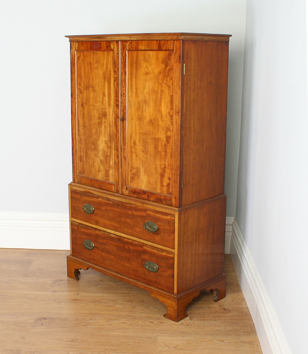 Small George III Mahogany Two Door Linen Press Hanging Cupboard (Circa 1780 - 1820)