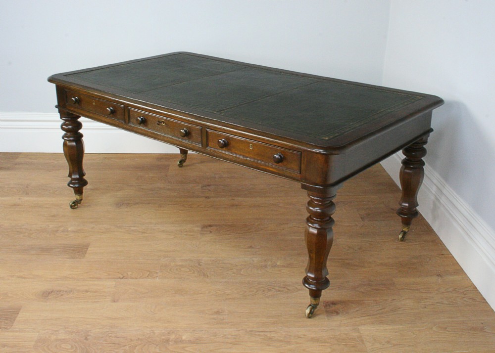 Large 6ft Victorian Oak Library Table (Circa 1850)