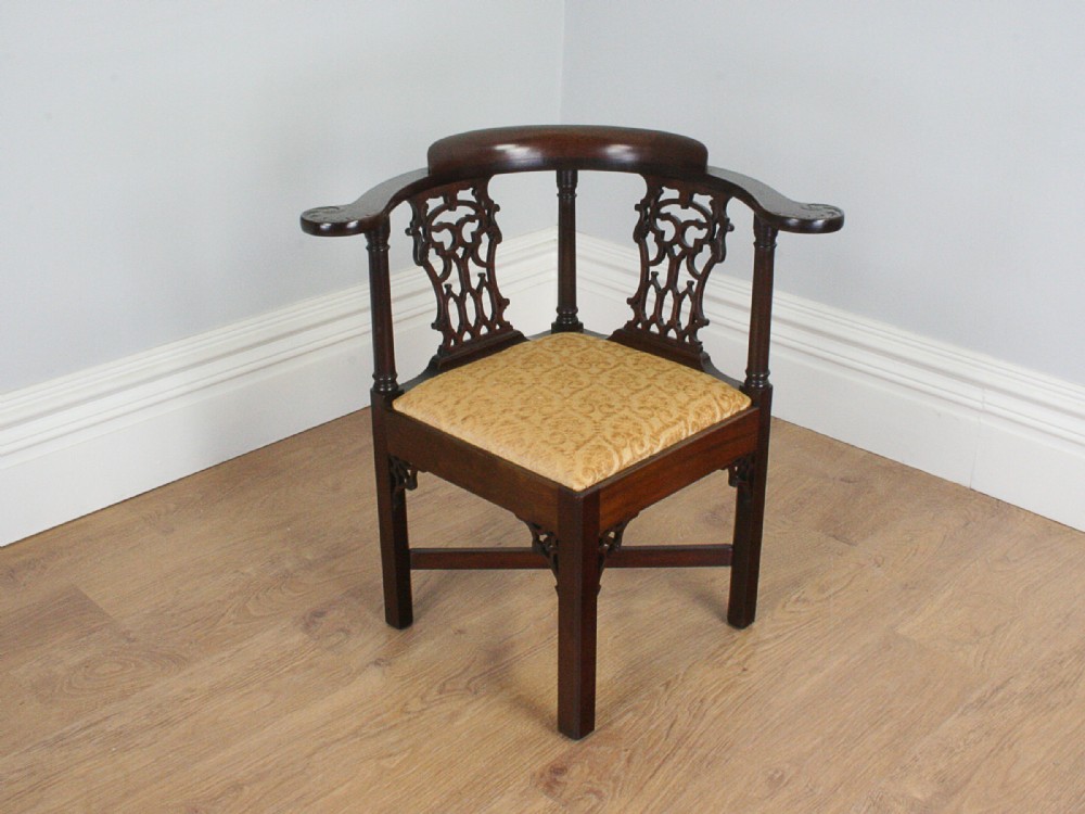 George III Carved Mahogany Corner Armchair (Circa 1780)