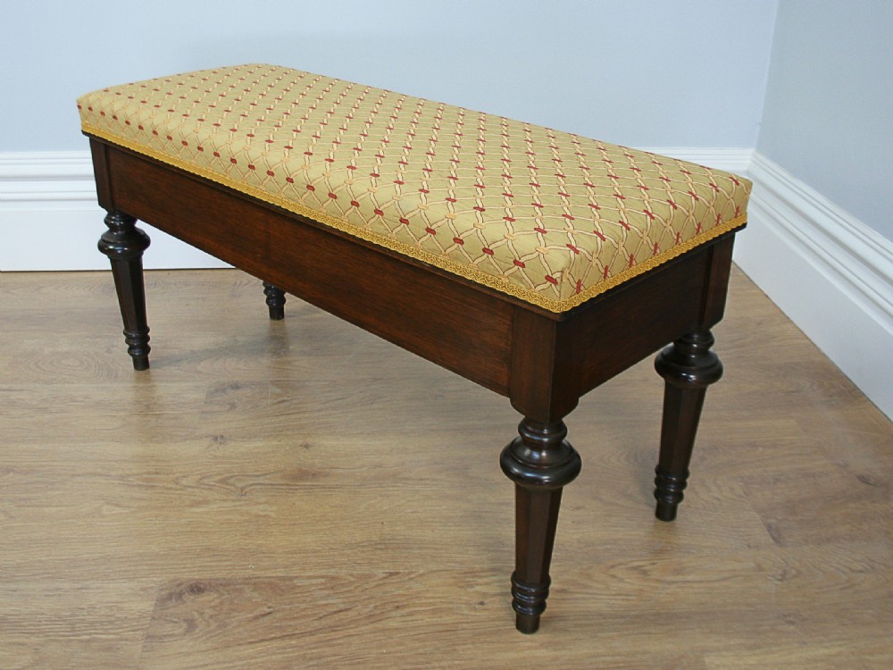 William IV Mahogany Piano Duet Box Stool (Circa 1840)