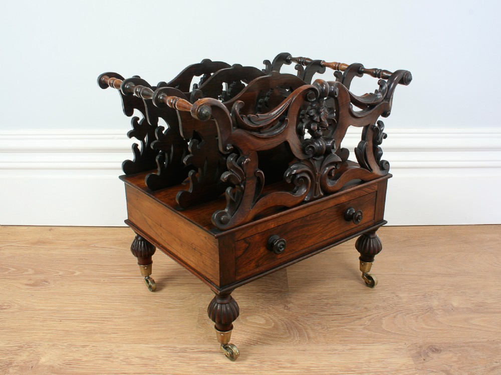 William IV Carved Rosewood Canterbury (Circa 1830)