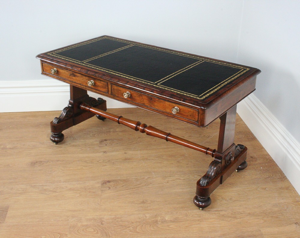 William IV Rosewood & Leather Writing Library Table (Circa 1830 - 1840)