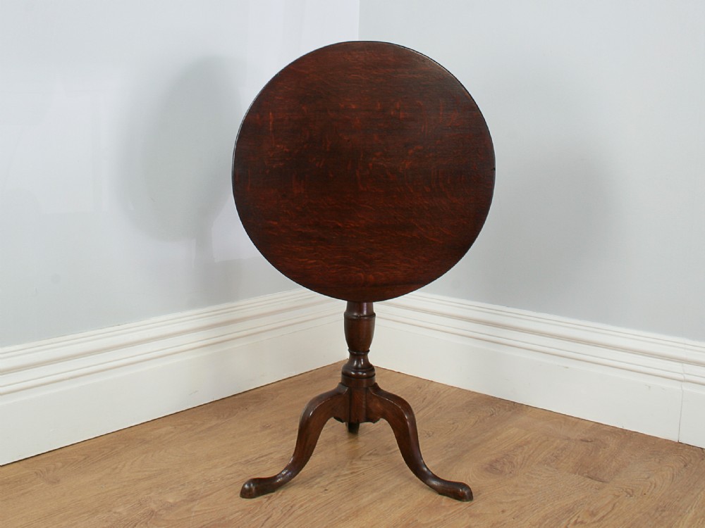 George III Oak English Oak Tilt Top Tripod Table (Circa 1780)