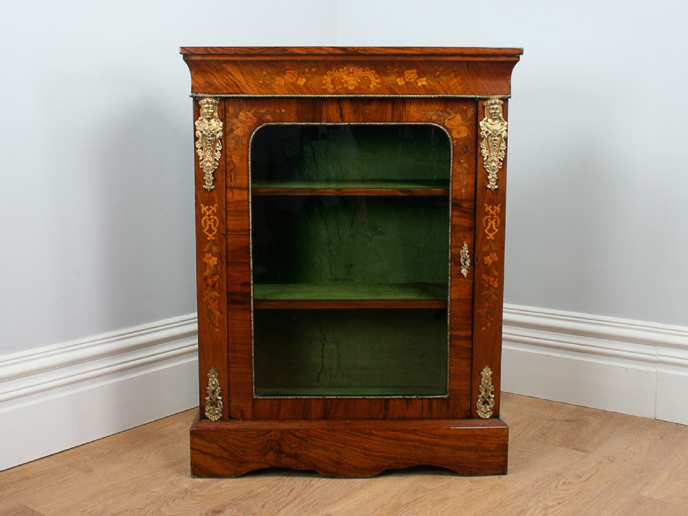 Burr Walnut Inlaid Victorian Pier Cabinet (Circa 1850)
