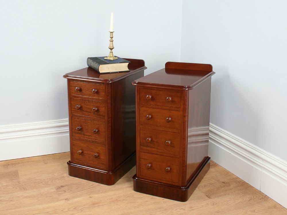 Pair of Antique Victorian Mahogany Bedside Chests