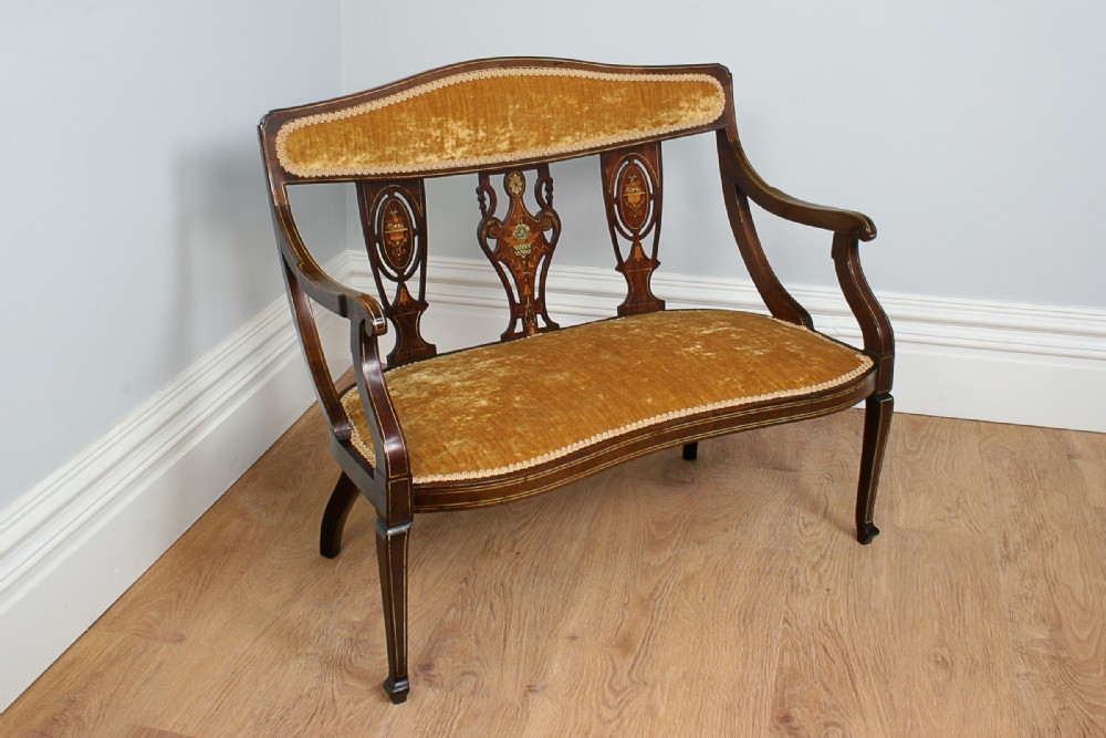 Edwardian Inlaid Rosewood Ladies Settee (Circa 1901)