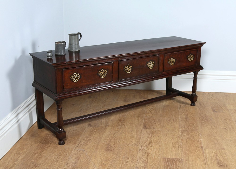 George II English Country Oak 6ft Dresser Base (Circa 1740)