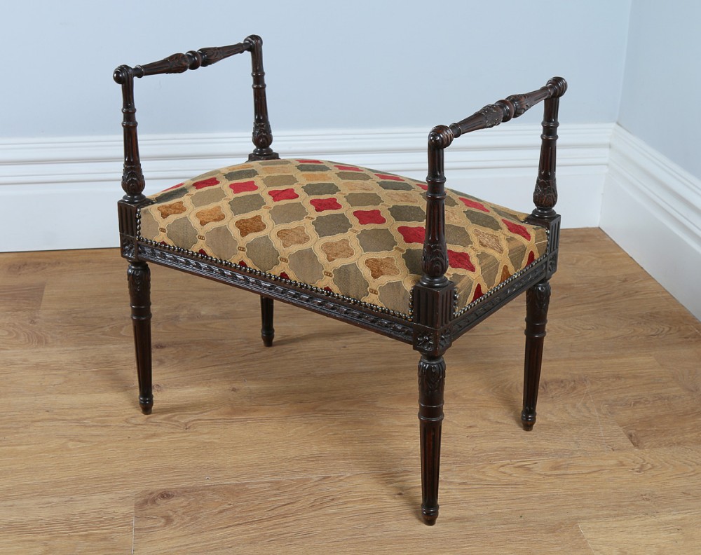 French Carved Ebonised Beech Stool (Circa 1860)