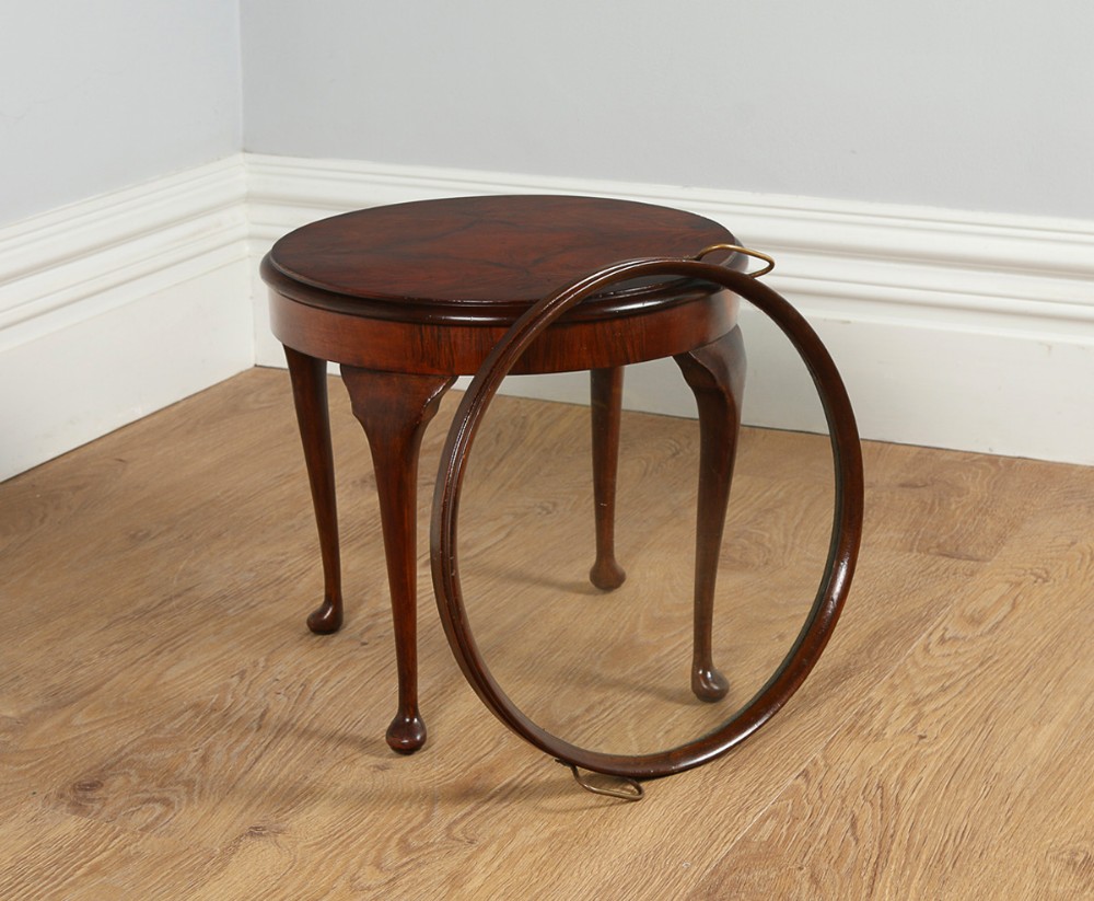 Edwardian Burr Walnut Glass Coffee Table & Serving Tray (Circa 1900)