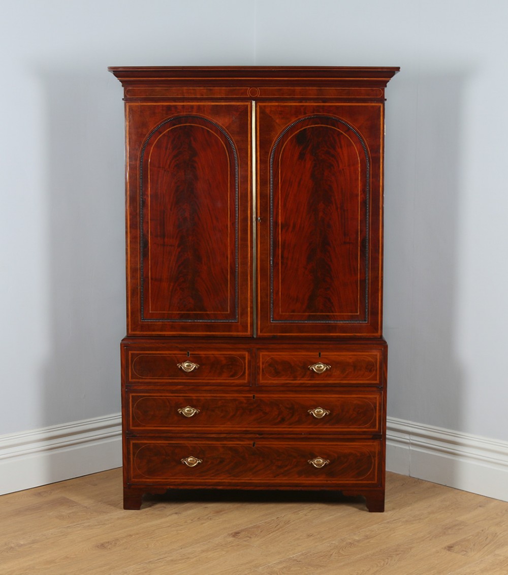 William IV Scottish Flame Mahogany Linen Press (Circa 1835)