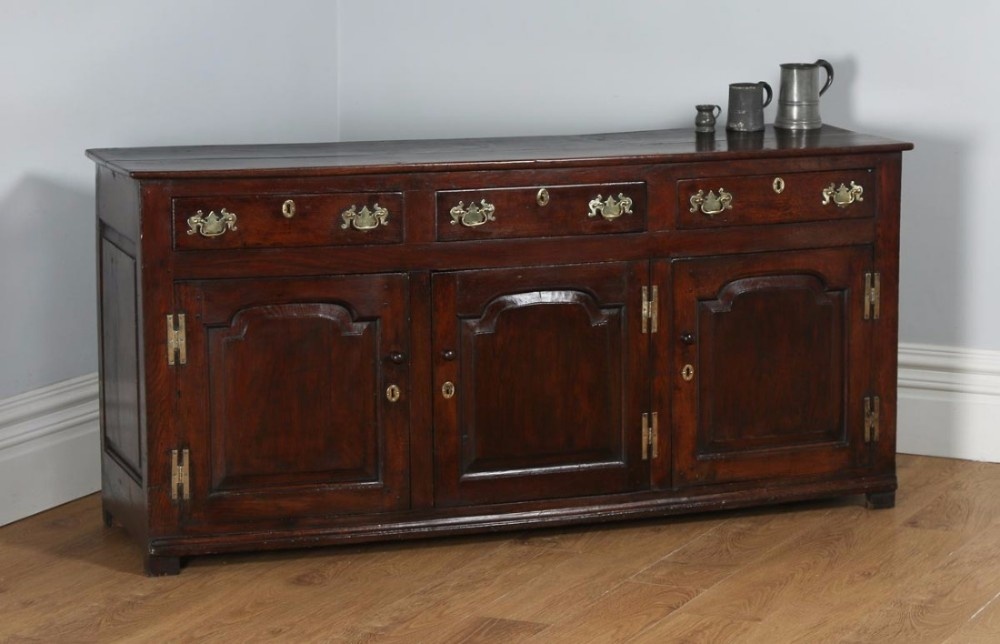 Antique English Shropshire Georgian Low Dresser Base Sideboard (Circa 1760)