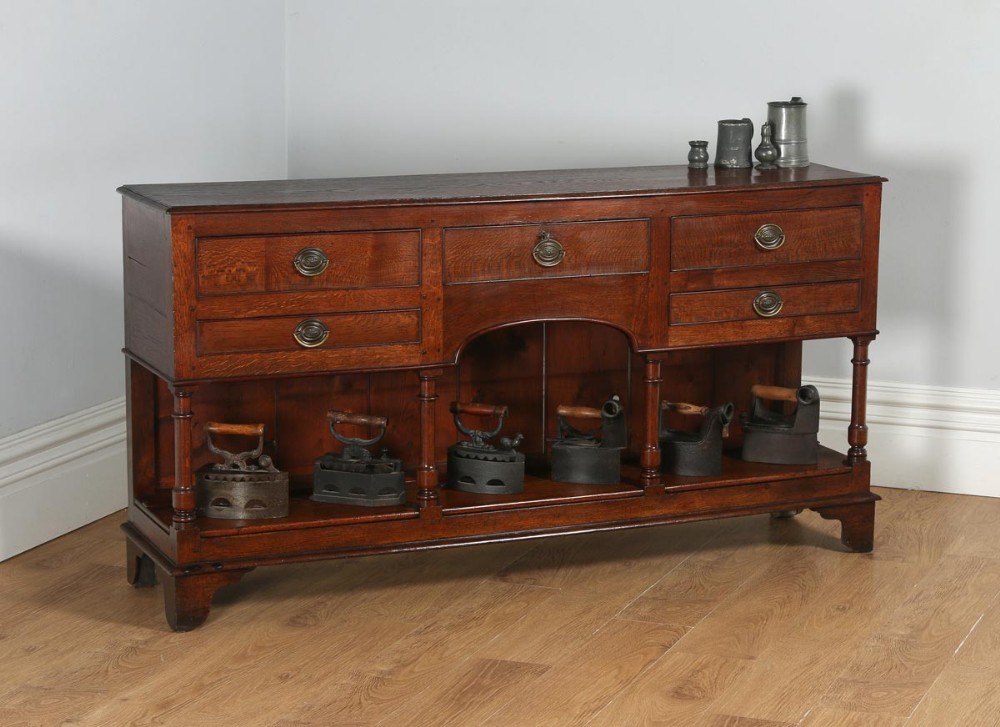 Antique Welsh Georgian Regency Oak Pot board Potboard Dresser Base Sideboard (Circa 1810)