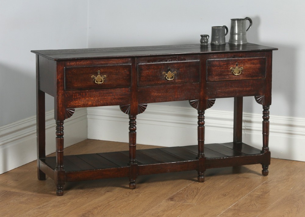Antique Welsh Regency Georgian Oak Potboard Low Dresser Base Sideboard (Circa 1810)