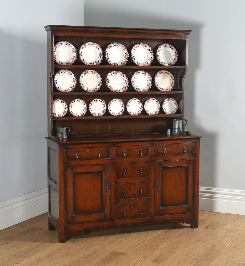 Antique Welsh Georgian Pine Dresser Base & Rack Sideboard Cupboard (Circa 1800)