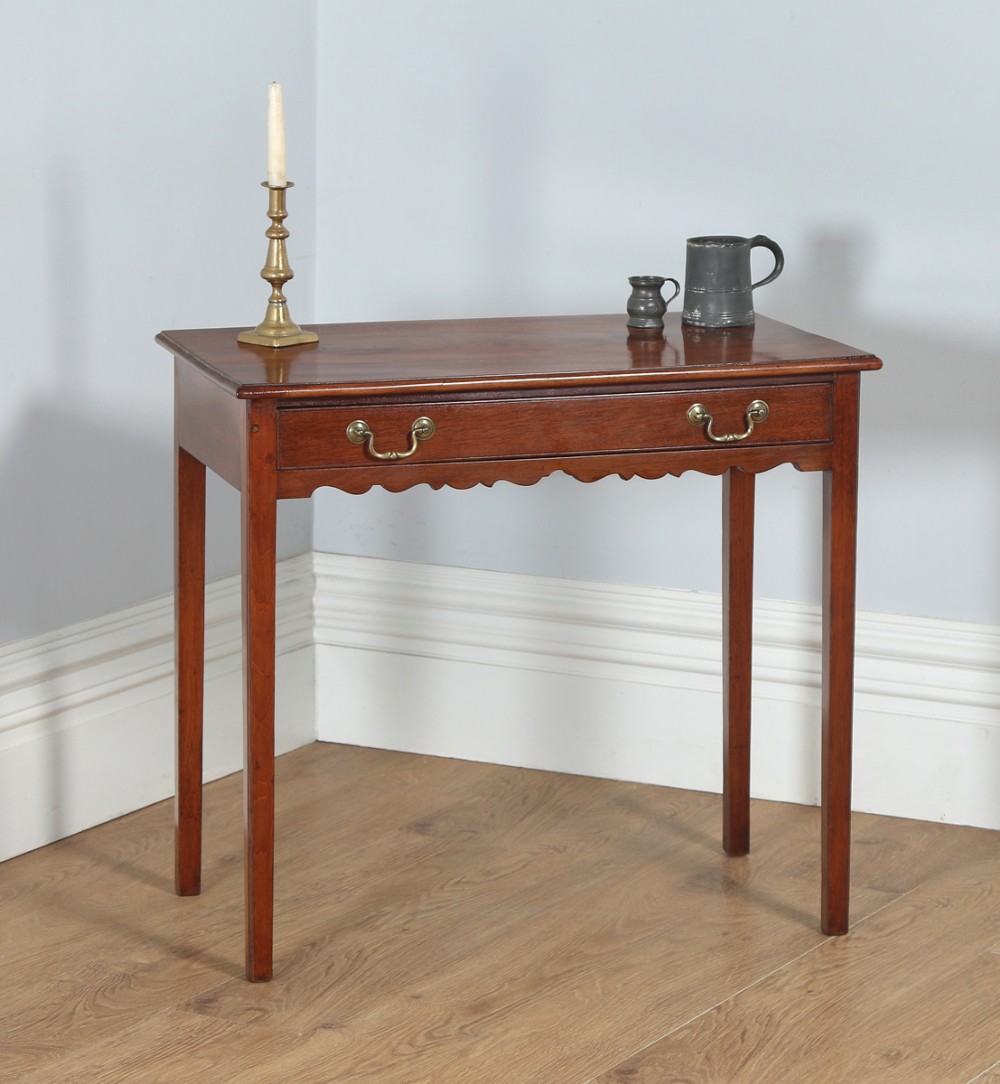 Antique English Georgian Figured Mahogany Occasional Hall Side Table (Circa 1790)
