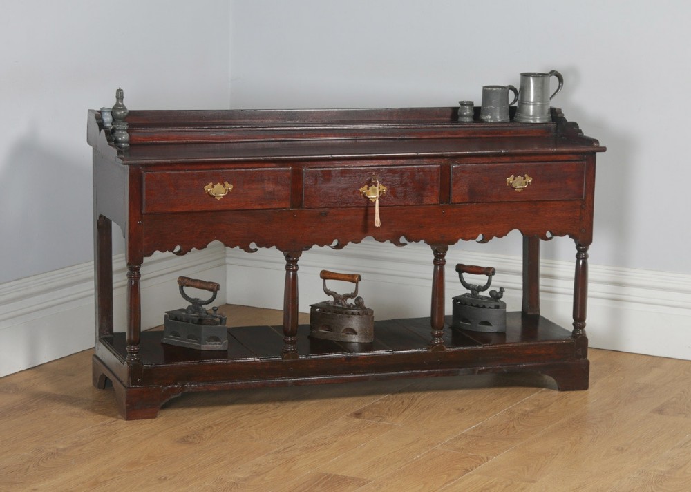 Antique Welsh Georgian Oak Potboard Low Dresser Base Sideboard (Circa 1800)