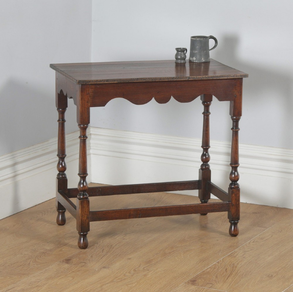 Antique English Georgian Style Oak Country Side Hall Table (Circa 1860)