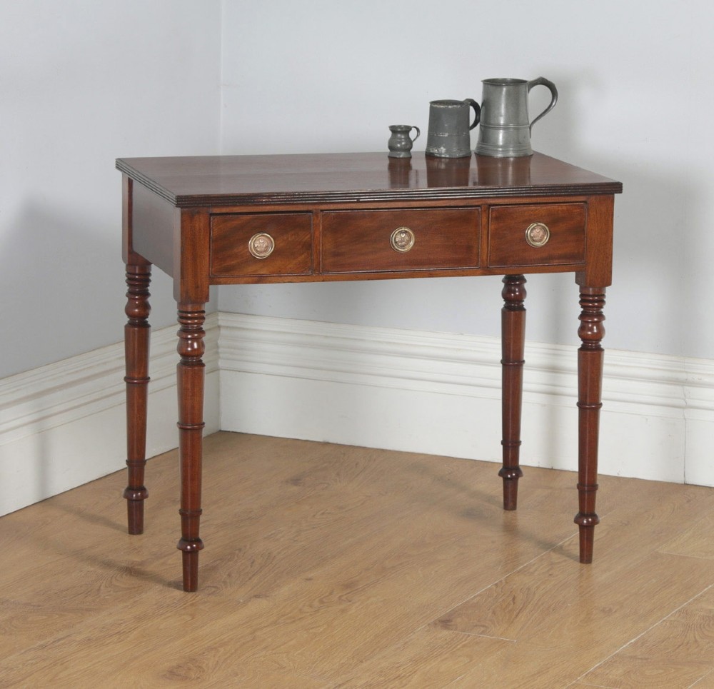 Antique English Georgian Mahogany Occasional Side Hall Writing Table (Circa 1820)