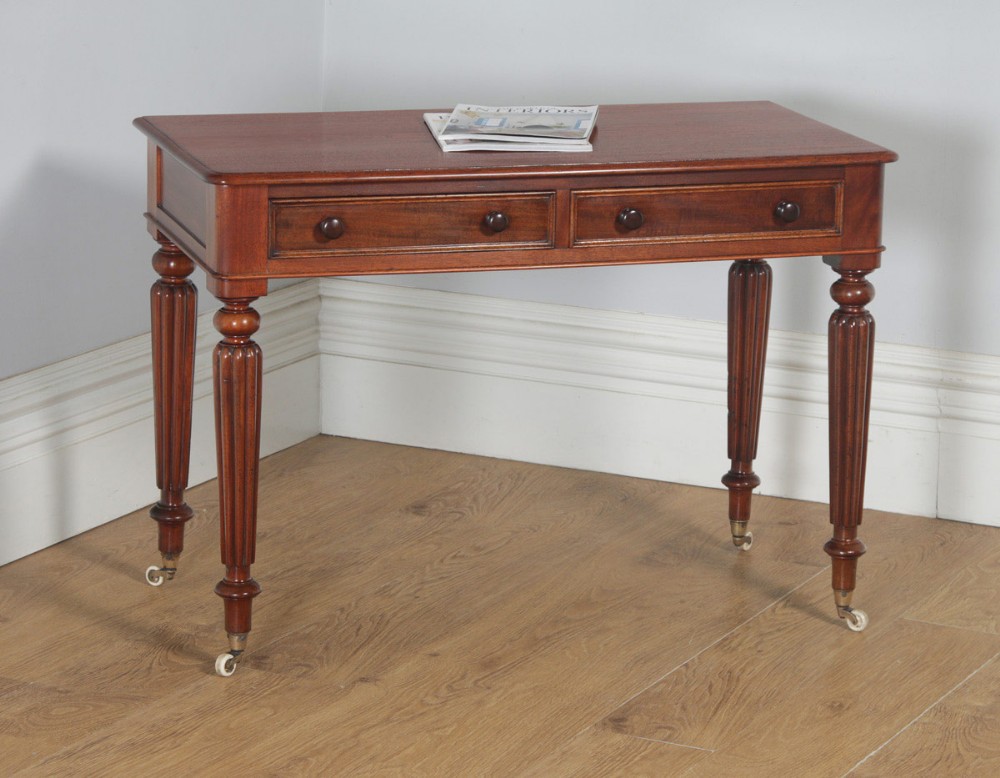 Antique English Victorian Mahogany Occasional Console Side Writing Table (Circa 1840)
